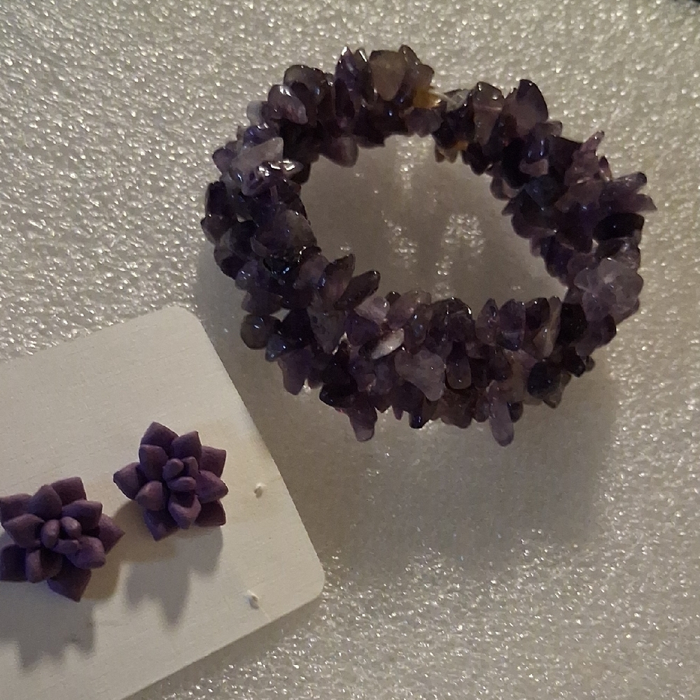 Purple Amethyst Stretch Bracelet